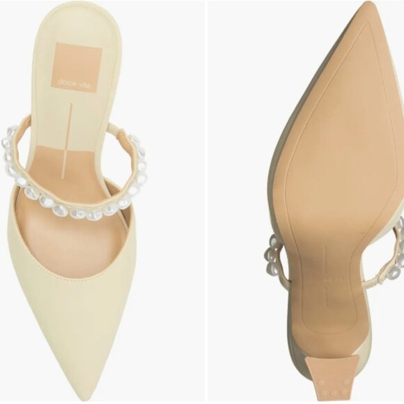 Dolce Vita Nevina Faux Pearl Mule – Light Gold Metallic Stella – Size 9 - Picture 2 of 4